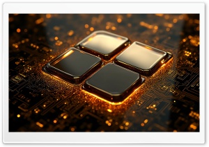 Windows 11 Gold Logo 4K UHD Wallpaper for Widescreen and UltraWide Desktop, UltraHD TV, Smartphone, Tablet
