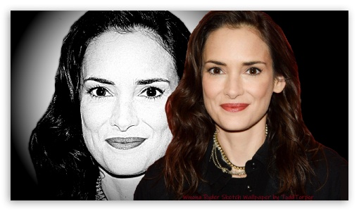Winona Ryder Sketch Wallpaper UltraHD Wallpaper for HD 16:9 ;
