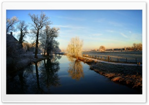 Winter - Kromme Rijn, Amelisweerd, Utrecht Ultra HD Wallpaper for 4K UHD Widescreen desktop, tablet & smartphone