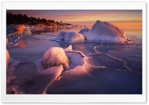 Winter, Botnic Sea, Langvind, Sweden Ultra HD Wallpaper for 4K UHD Widescreen desktop, tablet & smartphone