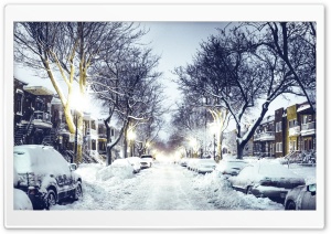 Winter City Street Ultra HD Wallpaper for 4K UHD Widescreen desktop, tablet & smartphone