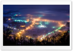 Winter night in Pregrada Ultra HD Wallpaper for 4K UHD Widescreen desktop, tablet & smartphone
