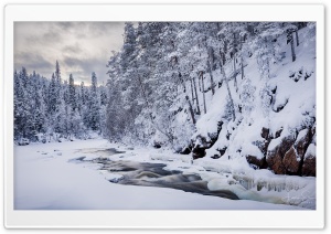 Winter, Oulanka River Gorge, Finland Ultra HD Wallpaper for 4K UHD Widescreen Desktop, Lockscreen, Screensaver, TV, Tablet, Smartphone