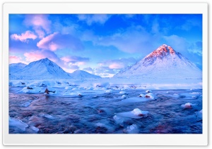 Winter River Scene Ultra HD Wallpaper for 4K UHD Widescreen desktop, tablet & smartphone