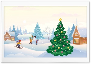 Winter Scene Illustration Ultra HD Wallpaper for 4K UHD Widescreen desktop, tablet & smartphone