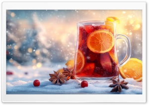 Winter Season Red Cocktail Ultra HD Wallpaper for 4K UHD Widescreen Desktop, Lockscreen, Screensaver, TV, Tablet, Smartphone