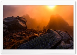 Winter Sunrise Mountain Mist Ultra HD Wallpaper for 4K UHD Widescreen desktop, tablet & smartphone