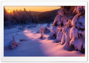 Winter Sunset Landscape Ultra HD Wallpaper for 4K UHD Widescreen desktop, tablet & smartphone