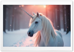 Winter Unicorn 4K UHD Wallpaper for Widescreen and UltraWide Desktop, UltraHD TV, Smartphone, Tablet