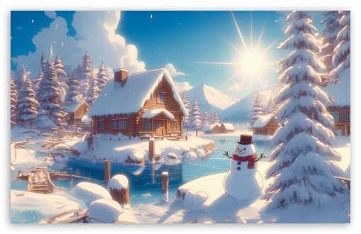 Winter Wonderland Illustration UltraHD Wallpaper for UHD 16:9 ; HD 16:9 ; UltraWide 21:9 24:10 ; Widescreen 16:10 5:3 ; Fullscreen 4:3 5:4 3:2 ; Tablet 1:1 ; Mobile 9:16 9:19.5 9:20 10:16 2:3 3:5 3:4 ;