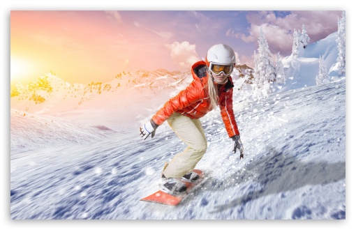 Winter Wonderland Snowboarding at Sunset UltraHD Wallpaper for UHD 16:9 ; HD 16:9 ; UltraWide 21:9 24:10 ; Widescreen 16:10 5:3 ; Fullscreen 4:3 5:4 3:2 ; Tablet 1:1 ; Mobile 9:16 9:19.5 9:20 9:21 9:22 10:16 2:3 3:5 3:4 ;