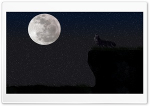 Wolf And The Full Moon Ultra HD Wallpaper for 4K UHD Widescreen desktop, tablet & smartphone