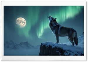 Wolf Howling At The Moon 4K UHD Wallpaper for Widescreen and UltraWide Desktop, UltraHD TV, Smartphone, Tablet