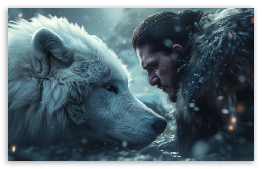 Wolf of Jon Snow UltraHD Wallpaper for UHD 16:9 ; HD 16:9 ; UltraWide 21:9 24:10 ; Widescreen 16:10 5:3 ; Fullscreen 4:3 5:4 3:2 ; Tablet 1:1 ; Mobile 9:16 10:16 2:3 3:5 3:4 ;