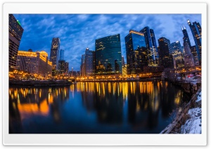 Wolf Point Chicago City Lights Ultra HD Wallpaper for 4K UHD Widescreen desktop, tablet & smartphone