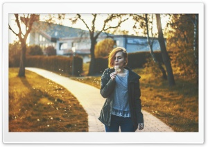 Woman Blowing Dandelion Ultra HD Wallpaper for 4K UHD Widescreen desktop, tablet & smartphone