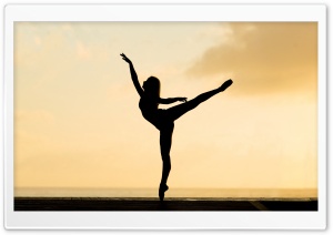 Woman Dancing Silhouette Ultra HD Wallpaper for 4K UHD Widescreen desktop, tablet & smartphone