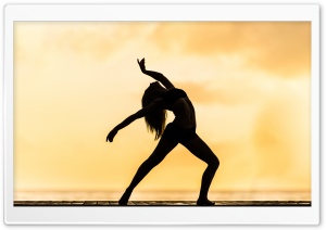 Woman Dancing Silhouette Contemporary Ultra HD Wallpaper for 4K UHD Widescreen desktop, tablet & smartphone