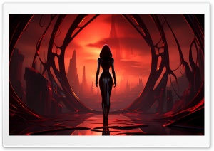 Woman in Black, Dramatic Artwork Ultra HD Wallpaper for 4K UHD Widescreen desktop, tablet & smartphone