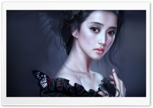 Woman In Black Painting Ultra HD Wallpaper for 4K UHD Widescreen desktop, tablet & smartphone