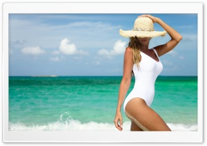 Woman On The Beach Ultra HD Wallpaper for 4K UHD Widescreen desktop, tablet & smartphone