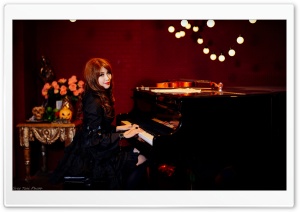 Woman Playing Piano Ultra HD Wallpaper for 4K UHD Widescreen desktop, tablet & smartphone