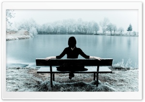 Woman Sitting Alone On A Bench Ultra HD Wallpaper for 4K UHD Widescreen desktop, tablet & smartphone
