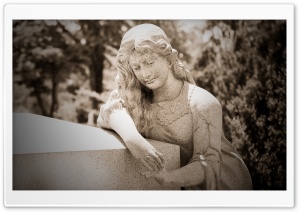 Woman Statue Cemetery Ultra HD Wallpaper for 4K UHD Widescreen desktop, tablet & smartphone