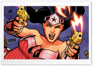 Wonder Woman Gunfight Ultra HD Wallpaper for 4K UHD Widescreen desktop, tablet & smartphone