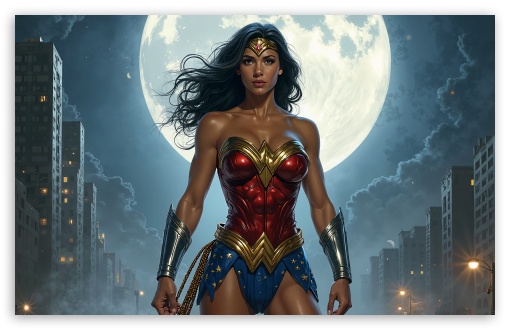 Wonder Woman Superheroine, Supermoon UltraHD Wallpaper for UHD 16:9 ; HD 16:9 ; UltraWide 21:9 24:10 ; Widescreen 16:10 5:3 ; Fullscreen 4:3 5:4 3:2 ; Tablet 1:1 ; Mobile 9:16 9:19.5 9:20 10:16 2:3 3:5 3:4 ;