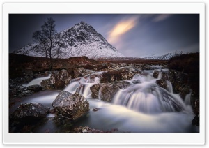 Wonderful Buachaille Etive Mor Mountain Waterfall Ultra HD Wallpaper for 4K UHD Widescreen desktop, tablet & smartphone