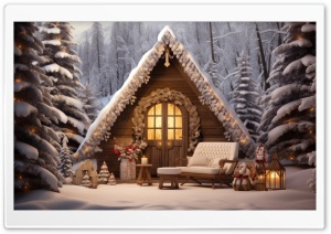 Wooden Cottage, Winter, Snow Ultra HD Wallpaper for 4K UHD Widescreen desktop, tablet & smartphone