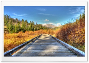 Wooden Road On The Field Ultra HD Wallpaper for 4K UHD Widescreen Desktop, Lockscreen, Screensaver, TV, Tablet, Smartphone