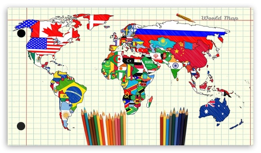 World in pencil UltraHD Wallpaper for HD 16:9 ;
