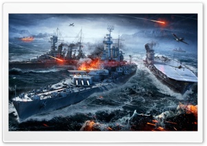 World Of Warships Naval Sea Battle Ultra HD Wallpaper for 4K UHD Widescreen desktop, tablet & smartphone
