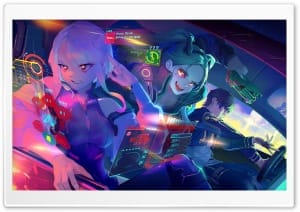 Wuthering Waves x Cyberpunk Edgerunners Lucy Rebecca male Rover 4K UHD Wallpaper for Widescreen and UltraWide Desktop, UltraHD TV, Smartphone, Tablet