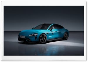 Xiaomi SU7 Aqua Blue Electric Car 4K UHD Wallpaper for Widescreen and UltraWide Desktop, UltraHD TV, Smartphone, Tablet