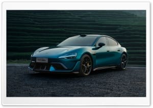 Xiaomi SU7 Ultra Green Electric Car 4K UHD Wallpaper for Widescreen and UltraWide Desktop, UltraHD TV, Smartphone, Tablet