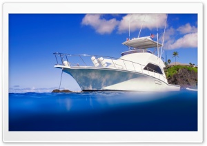 Yacht & Clear Blue Ocean Ultra HD Wallpaper for 4K UHD Widescreen desktop, tablet & smartphone