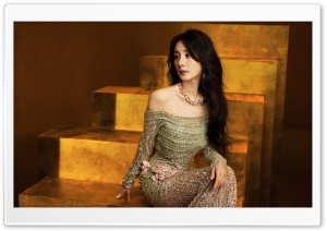 Yang Mi in a Beaded Embroidered Dress Photoshoot 4K UHD Wallpaper for Widescreen and UltraWide Desktop, UltraHD TV, Smartphone, Tablet