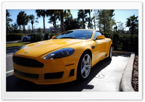 Yellow Aston Martin Vantage 4K UHD Wallpaper for Widescreen and UltraWide Desktop, UltraHD TV, Smartphone, Tablet