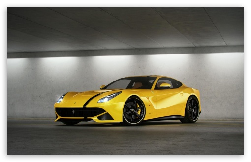 Yellow Car Ferrari F12 Berlinetta UltraHD Wallpaper for HD 16:9 ; Widescreen 16:10 5:3 ; Fullscreen 4:3 5:4 3:2 ;