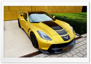 Yellow Chevrolet Corvette Stingray Ultra HD Wallpaper for 4K UHD Widescreen Desktop, Lockscreen, Screensaver, TV, Tablet, Smartphone