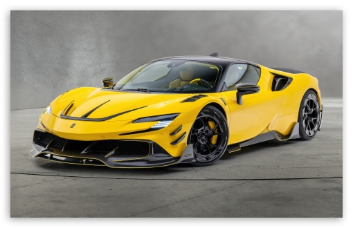 Yellow Ferrari SF90 Sports Car UltraHD Wallpaper for UHD 16:9 ; HD 16:9 ; UltraWide 21:9 24:10 32:10 ; Widescreen 16:10 5:3 ; Fullscreen 3:2 ; Dual 16:10 5:3 4:3 5:4 3:2 ;