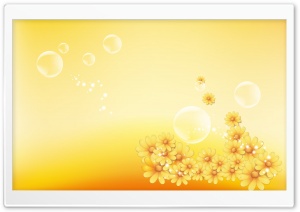 Yellow Flowers And Bubbles Ultra HD Wallpaper for 4K UHD Widescreen desktop, tablet & smartphone
