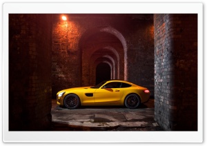 Yellow Mercedes-Benz SLS AMG Ultra HD Wallpaper for 4K UHD Widescreen desktop, tablet & smartphone