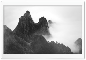 Yellow Mountain in the Sea of Clouds 4K UHD Wallpaper for Widescreen and UltraWide Desktop, UltraHD TV, Smartphone, Tablet