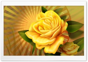 Yellow Roses Illustration Ultra HD Wallpaper for 4K UHD Widescreen desktop, tablet & smartphone