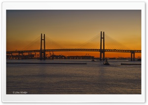 Yokohama Bay Bridge at Dawn Ultra HD Wallpaper for 4K UHD Widescreen desktop, tablet & smartphone