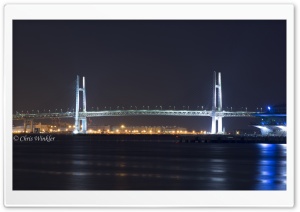 Yokohama Bay Bridge at Night Ultra HD Wallpaper for 4K UHD Widescreen desktop, tablet & smartphone